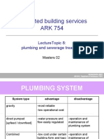 Integrated Building Services Ark 754: Lecturetopic 8: Plumbing and Sewerage Treatment