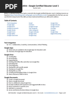 Skill Checklist - Google Certified Educator Level 1