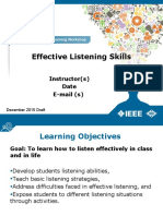 Effective Listening Skills: Instructor(s) Date E-Mail (S)