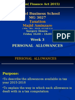 MG 3027 TAXATION - Week 3 Personal Allowances