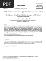 The Influence of High-Speed Milling Strategies On