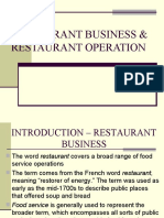 Restaurant Business and Operations