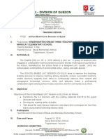 Deped - Division of Quezon: Training Design I. II. Mansilay Elementary School