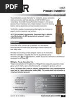 Pressure Transmitter: General Instructions Eral Instructions