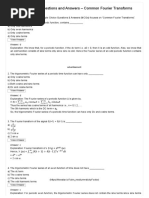 Unit 3 Common Fourier Transforms Questions and Answers - Sanfoundry PDF