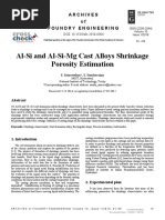 (Archives of Foundry Engineering) Al-Si and Al-Si-Mg Cast Alloys Shrinkage Porosity Estimation