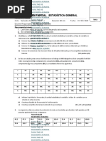 Estadística General - Primer Examen Parcial - (Ucss - Ing. Ambiental - 543) - (2020-1)