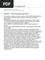 Assignment: Question 1: Why Purchasing Is Important?