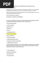 Creación de Recetas de Aprendizaje Con La Finalidad de Llegar Al Pensamiento Creativo