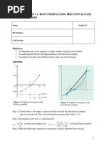 Lab Experiment # 2: Root Finding Using Bisection & False Ppsition Methods