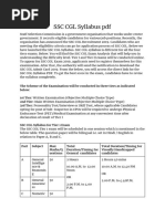 SSC CGL Syllabus PDF