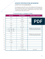 Romanization System For Burmese: Consonant Characters