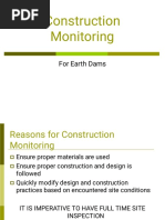 Construction Monitoring: For Earth Dams