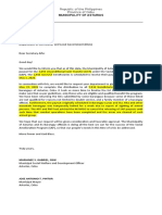 Letter Requesting DILG For SAP Payout Extension