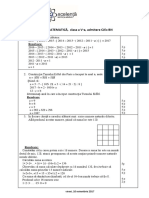 Matematica, V, Barem