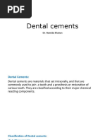 Dental Cements: Dr. Hamida Khatun