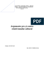 Argumente Pro Si Contra Relativismului Cultural SESCU CODRINA