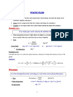 Static Fluid: It Is Mass Per Unit Volume at Certain Temperature