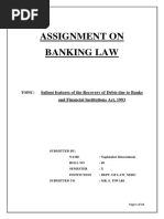 Assignment On Banking Law: Salient Features of The Recovery of Debts Due To Banks and Financial Institutions Act, 1993