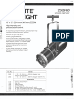 Strand Century Lighting 2569-2560 10x12-Inch Lekolite Ellipsoidal Spotlight Spec Sheet 6-77