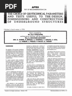 The Choice of Geotechnical Parameters and Tests Useful To The Design, Dimensioning and Construction of Underground Structures