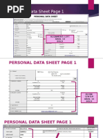 Personal Data Sheet Page 1: Alignment: Left Arial 10 Bold