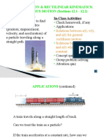 Introduction & Rectilinear Kinematics: CONTINUOUS MOTION (Sections 12.1 - 12.2)