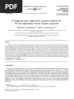 A Staggered Grid, High-Order Accurate Method For - The Incompressible Navier-Stokes Equations