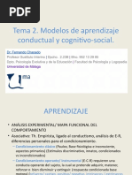 Tema 2. Modelos de Aprendizaje Conductual y Cognitivo-Social.