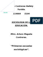 TAREA 3 Elementos Esenciales de Las Primeras Escuelas Sociológicas