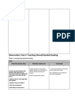 Observation Task 3: Teaching Shared/Guided Reading