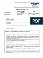 Programa de AuditorÝa para Gastos de Personal