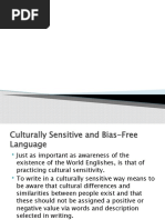 Sensitive and Bias Free Culture and Language