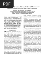 Optimizing The Operation of Current Differential Protection by Power Differential Relay For Three Phase Transformer