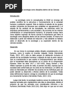 Ensayo Sobre La Importancia de La Sociologia Como Disciplina Dentro de Las Ciencias Sociales