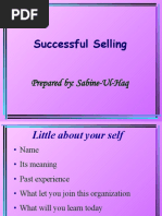 Successful Selling: Prepared By: Sabine-Ul-Haq