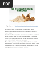 How To Manage Cortisol Levels With Maca Root