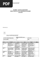 Article Review Rubrics