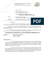 Letter: "The Importance of Pedestrian Lane and Foot Bridge at Muntinlupa City"