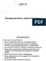 JAVA-UNIT-4-Managing Exception, Applet Programming PDF