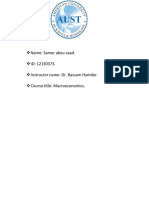 Name: Samer Abou Saad. ID: 12130373. Instructor Name: Dr. Bassam Hamdar. Course Title: Macroeconomics