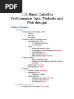 11B Basic Calculus Performance Task Table of Contents