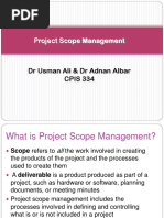 Project Scope Management: DR Usman Ali & DR Adnan Albar CPIS 334