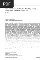 Daraei: Social Correlates of Psychological Well-Being Among Undergraduate Students in Mysore City