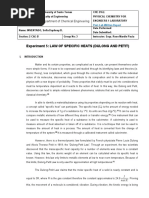 Experiment 5: Law of Specific Heats (Dulong and Petit) : Department of Chemical Engineering