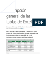 Descripción General de Las Tablas de Excel