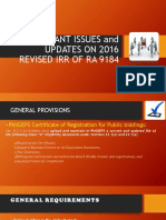 Relevant Information and Updates On The 2016 Revised IRR of RA9184 PDF