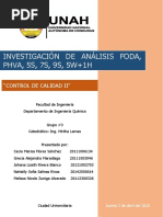 Investigación FODA, PHVA, 5S, 9S, 5W+H1 PDF