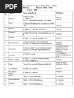 List of Books Session 2020 - 2021 Class - XII: Sr. No. Subject Name of The Book Publisher