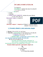 Clasificarea Substanțelor. Formula Chimică A Unor Substanțe Simple Schiță